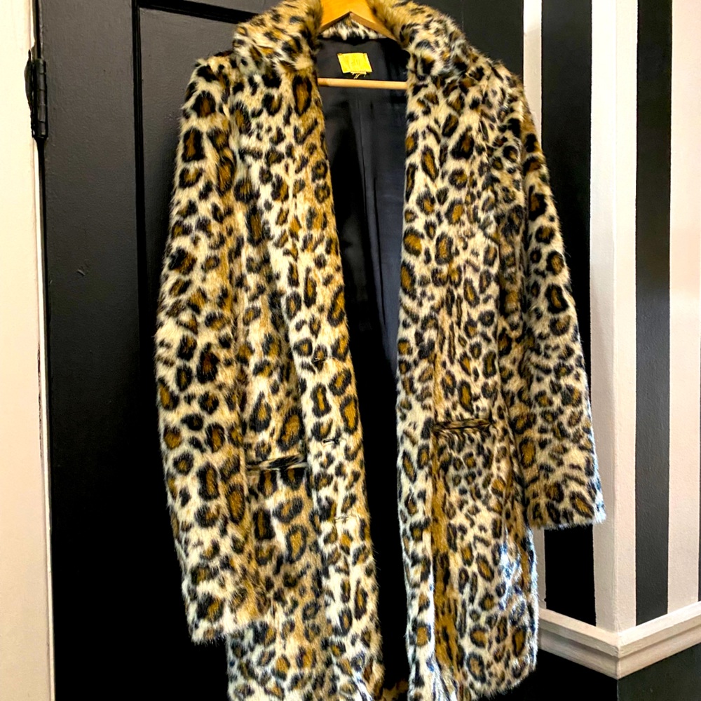Faux Fur Lepard Coat